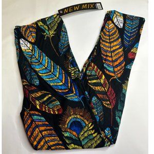 Colorful Feathers Buttery Soft Boutique Leggings Kids Medium